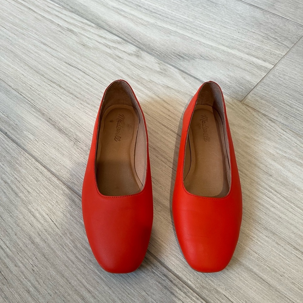 Madewell red flats in size 9